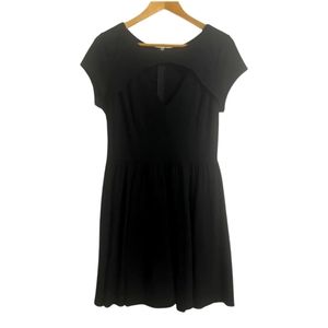 Guess Black Fit & Flare Skater Dress with Cut Out Overlay Neckline Women Size L